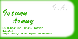 istvan arany business card